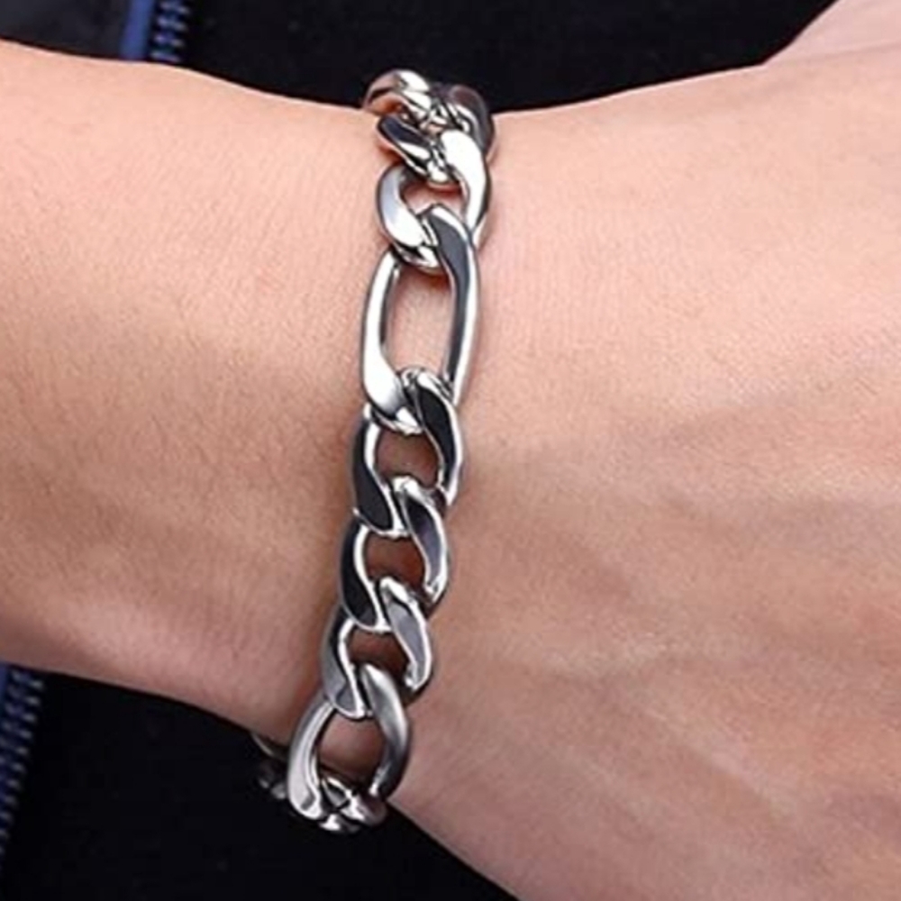 New stainless steel 10mm figaro link silver 8.3 bracelet